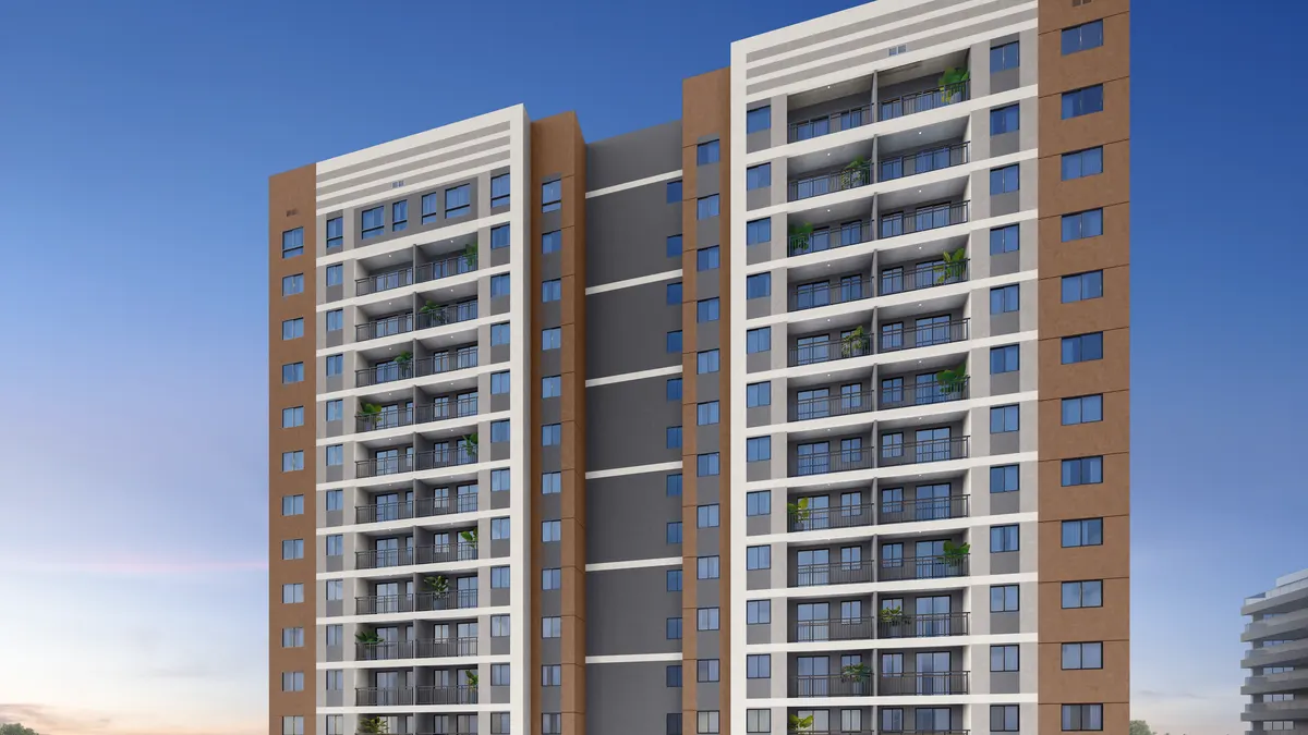 Fachada do Inc Green Cambeba, torre residencial com áreas verdes ao redor — render oficial