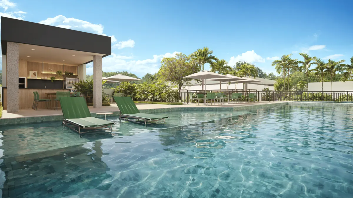 Piscina e área de lazer do Inc Pulse Parquelândia — render oficial